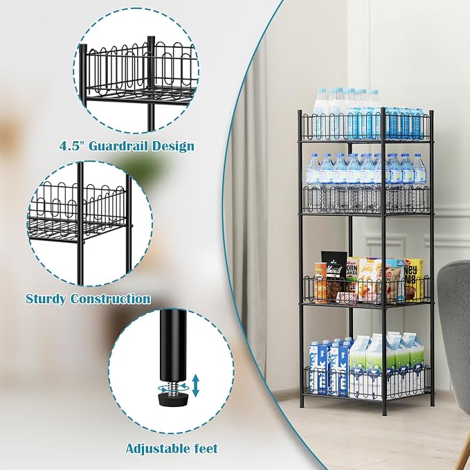 OYEAL Water Bottle Storage Holder 4 Tier Can Organizer - Image 3
