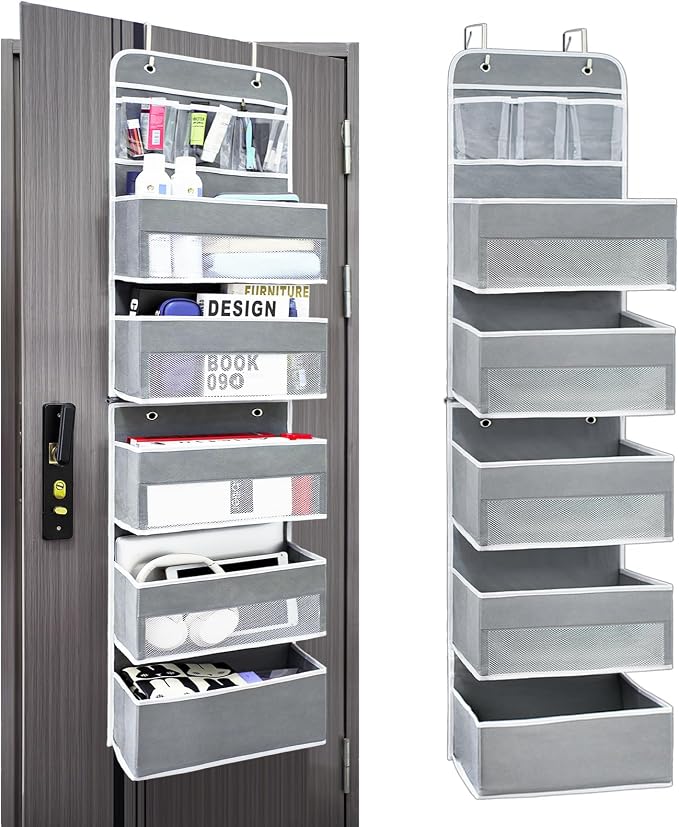 Over The Door Organizer Storage, 6 Shelf of Reinforcement Anti-Tilt Can Bear by Unknown