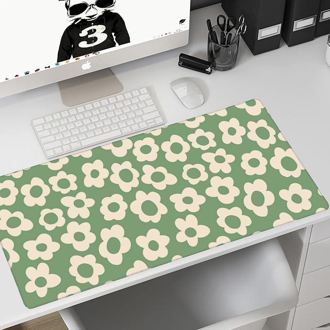 Gaming Mouse Mat Vintage Groovy Flowers Large Mouse Pad Extended Mouse Pad Desk - Image 7