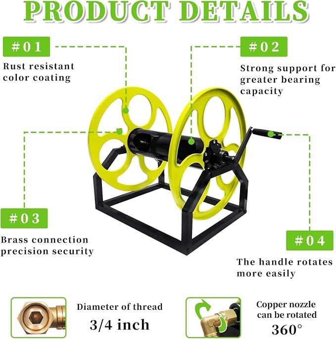 Garden Hose Reel Heavy Duty ，for 5/8" Hose Reel - Image 6