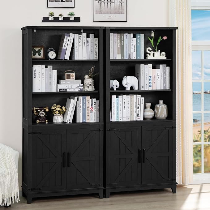 70in Tall Bookshelf 5 Tier Bookcase - Image 8
