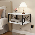 Homode Floating Night Stand, Modern Bedside Shelf Wall Mount, Wood Hanging by Homode