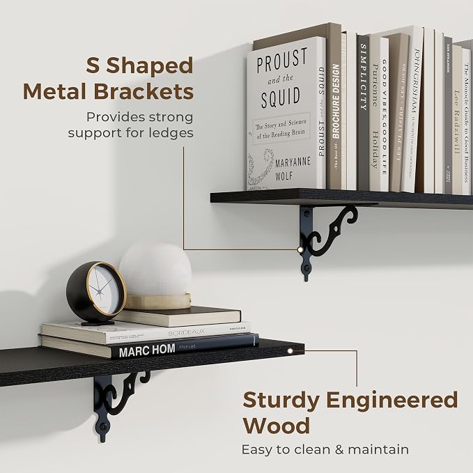 RICHFOCUS Floating Shelves for Wall Decor, 47.3W x 8D Shelves Set of 2 - Image 4