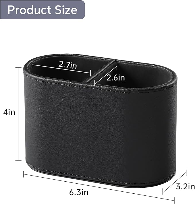 PU Leather Pen Holder for Desk, Small Remote Control Holder Pencil Cup - Image 7
