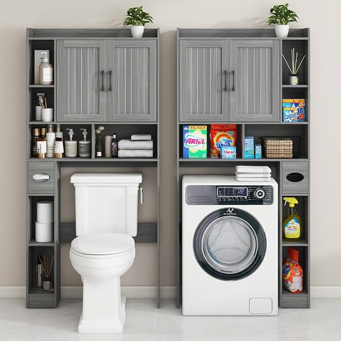Vabches Over The Toilet Storage Cabinet, Farmhouse Storage Cabinet Over Toilet - Image 3