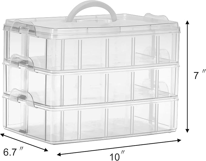 Sooyee 3-Tier Stackable Craft Organizers and Storage Box Plastic - Image 7