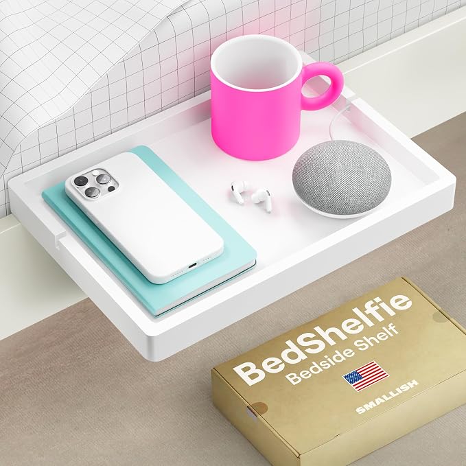 BedShelfie Wood Bedside Shelf for Bunk Bed & Top Bunk, College Dorm Room by BedShelfie