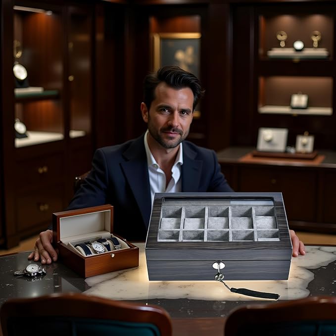 Watch Box for Men 10 Watches Storage box&Organizer Smart Watch Display Case - Image 2