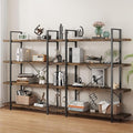 Bookshelf Set, Heavy Duty 4-Tier Industrial Bookcase, 120lbs Shelf Capacity by OtterOasis