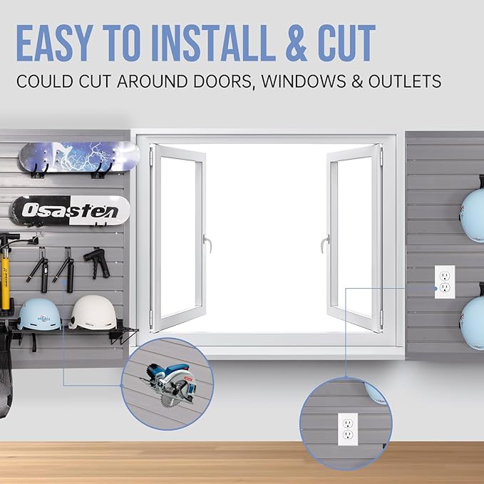 Slatwall Panels Garage Slat Wall Storage Systems 4'x4', Slat Wall Paneling - Image 3