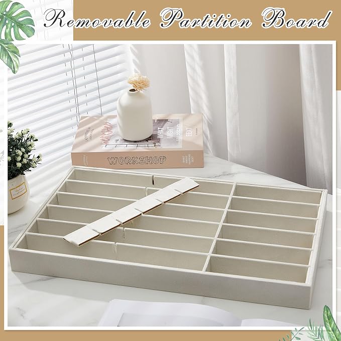 Amylove 2 Pcs Sunglass Organizer Trays Glasses Stackable Jewelry Trays Sunglass - Image 6