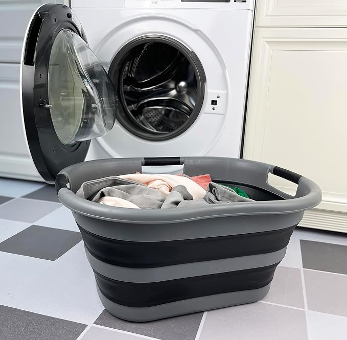 SAMMART 40L Collapsible Plastic Laundry Basket - Image 3