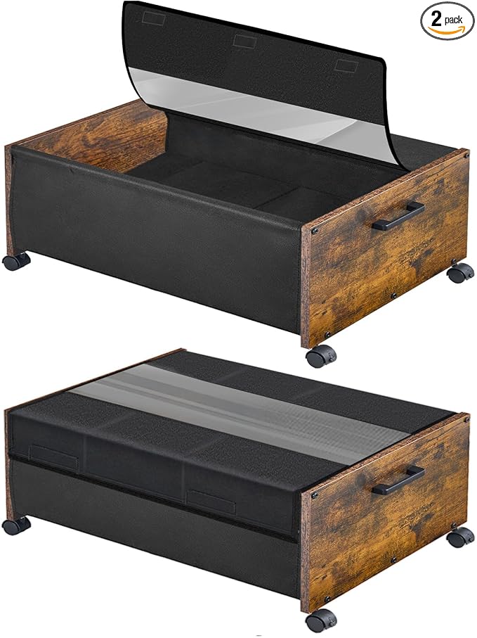 Under Bed Storage with Wheels, Under Bed Storage Containers, UnderBed Drawers by FOUCSSOMEI