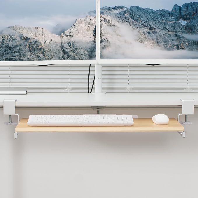 VIVO Large Clamp-on Computer Keyboard and Mouse Under Desk Slider Tray - Image 8
