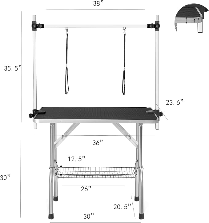 36" Dog Grooming Table Foldable Pet Grooming Tables - Image 2