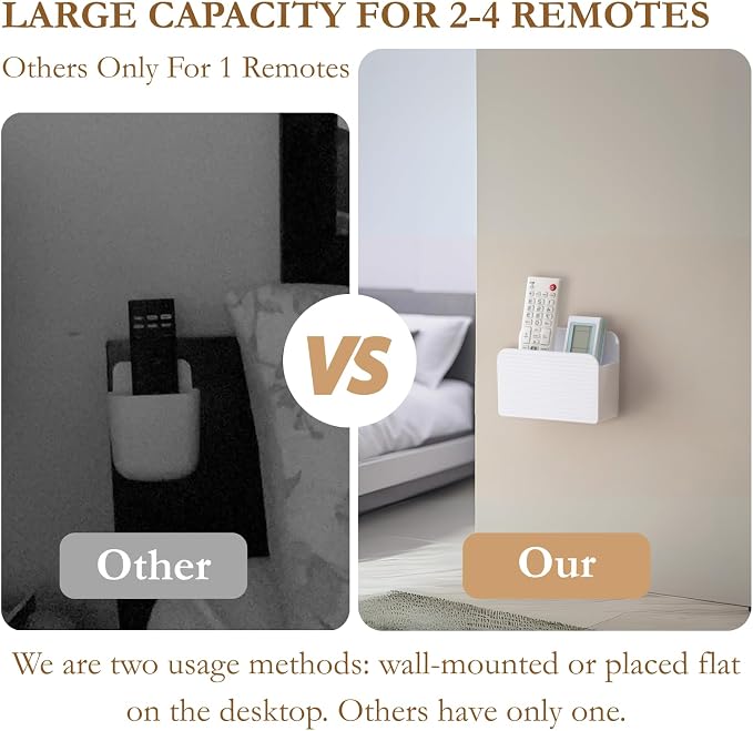 LINFIDITE 2 Pack Adhesive TV Remote Control Holder Wall Mount TV Remote Holder - Image 7