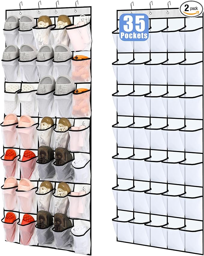 Windyun 2 Pcs 70 Large over The Door Shoe Organizer Hanging Shoe Rack by Windyun