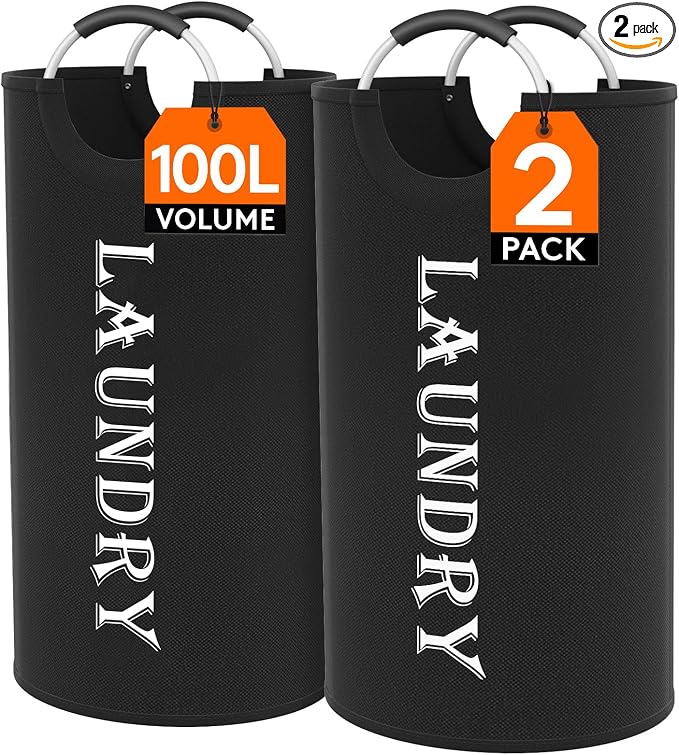 Lifewit 100L 2-Pack Large Laundry Basket, Collapsible Laundry Hamper by Lifewit