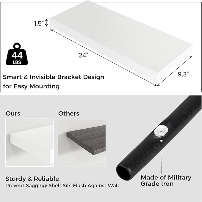Floating Shelves for Wall, Engineered Wood Wall Shelves - Image 3