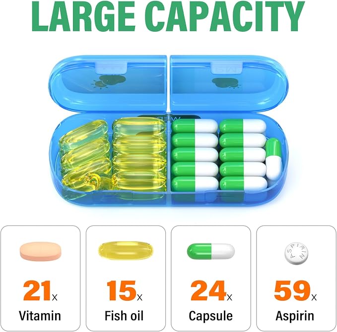 Weekly Pill Organizer 2 Times a Day, 7 Day Pill Box 2 Times, Portable - Image 2