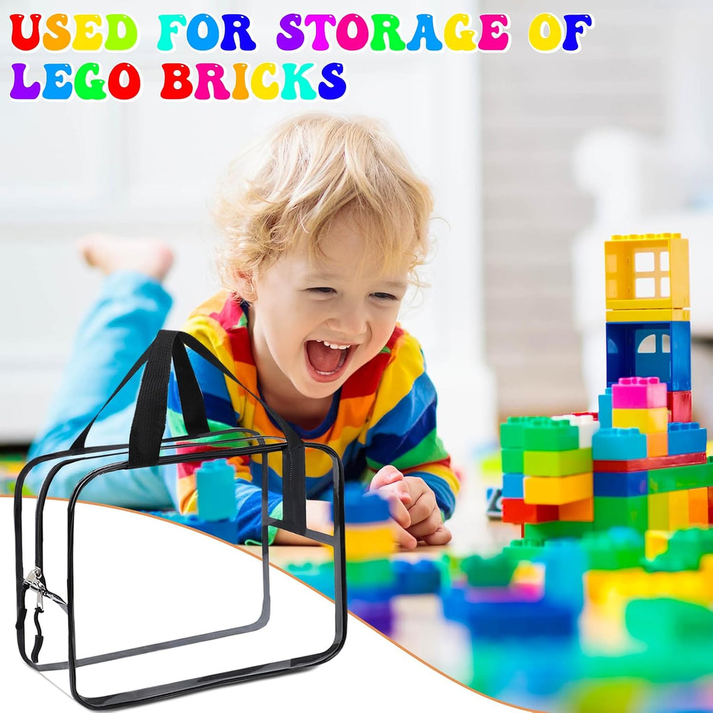 8 Packs XL Toy Storage Bags, Reusable Clear PVC Board Game Storage