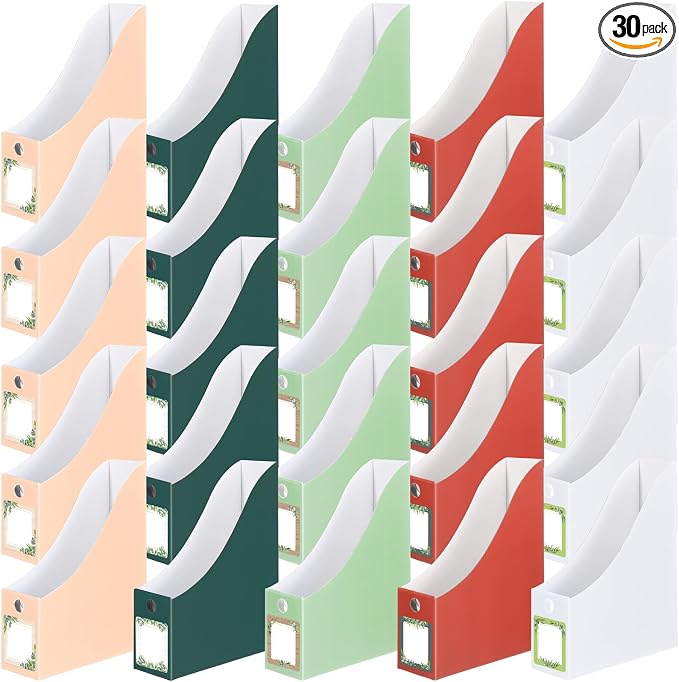 Pasimy 25 Pcs Greenery Cardboard Magazine File Holder Magazine Organizer Book by Pasimy