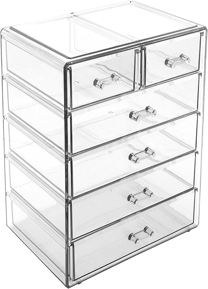 Sorbus Acrylic Makeup Organizer Set, 6-Drawer Vanity & Countertop Cosmetic - Image 9