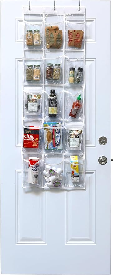 Simple Houseware 2-Pack Clear Over the Door Hanging Pantry Organizer - Image 5