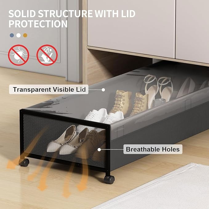Under Bed Storage with Wheels, XXXL Larger Under Bed Storage Containers with - Image 5