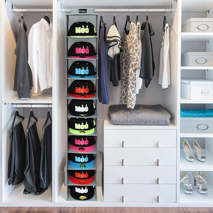 VAESIDA 10 Shelf Hat Rack Hanging Closet/Organizer - Image 7
