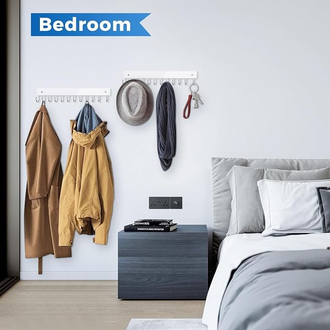 Belt Hanger Wall Mounted, Wooden Belt Organizer Max 12 Storage Capacity - Image 5