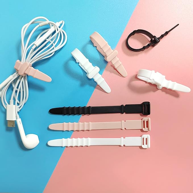 Silicone Zip Ties, Reusable Zip Ties, Elastic Cable Organizer - Image 2