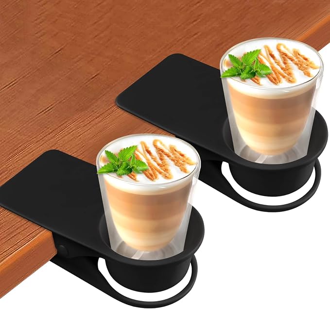 2PCS Drinking Cup Holder Clip, Kalolary Desk Bottle Cup Stand DIY Glass Clamp - Image 8