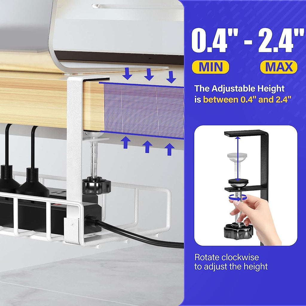 Under Desk Cable Management Tray, Xpatee Upgraded Wire Management No