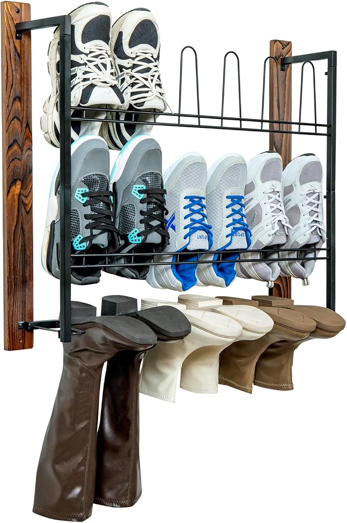 MyGift Premium Black Metal Hanging Wall Shoe Rack by MyGiftHome