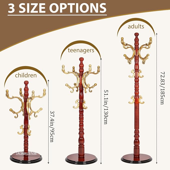 Solid Wooden Coat Rack Stand, Coat Racks Freestanding - Image 6