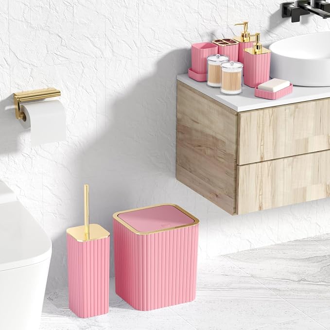 Pink Bathroom Accessories Set - Image 5