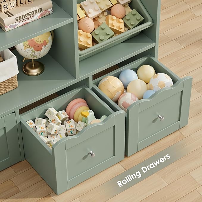 HITHOS 55" W Kids Toy Storage Organizer, Large Toy Box - Image 5