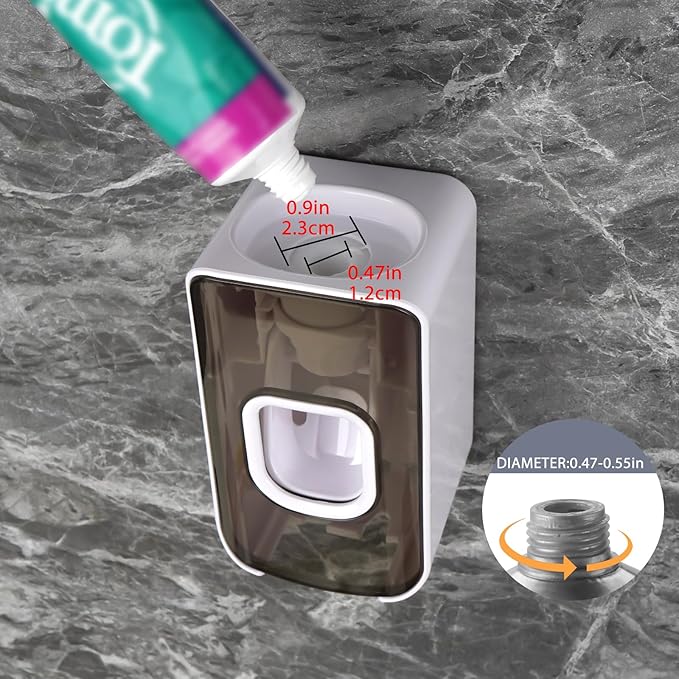 2 Slot Toothbrush Holder and Toothpaste Dispenser Wall Mounted, Automatic - Image 3
