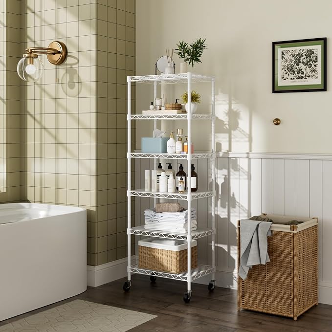 Small 6 Tier Shelf Storage Wire Shelving Unit Metal Shelves Adjustable - Image 7