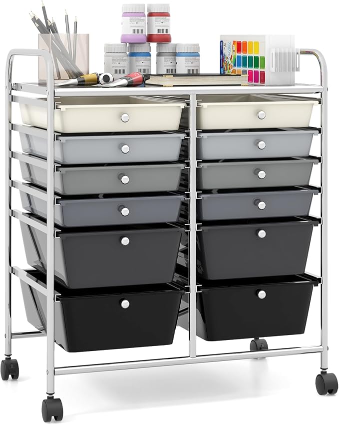 Giantex 12 Drawer Rolling Storage Cart Tools Scrapbook Paper Office School by Giantex