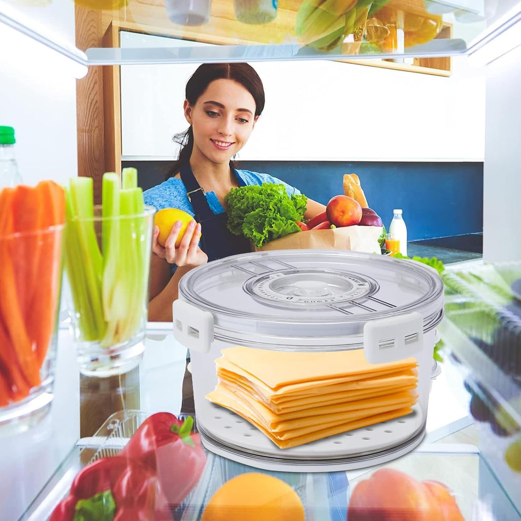 Cheese Container for Refrigerator,Cheese Keeper with Airtight Lid and