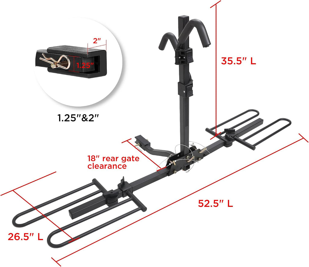 Young 2 Bike Rack Hitch Mount Foldable Platform Style, Bicycle Carrier