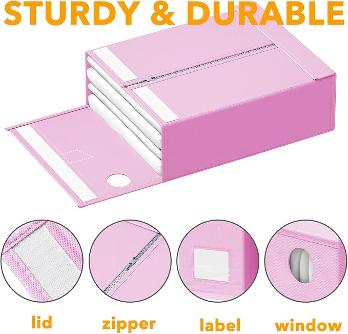 SpaceAid 3 Pack Bed Sheet Organizers and Storage, Foldable Sheet Organizer - Image 6