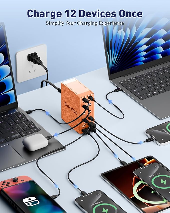USB Charging Station, 12-Port USB C Charger Block - Image 4