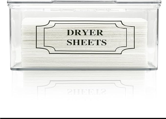 SSTATES Clear Acrylic Dryer Sheets Holder, Flip-top Laundry Pods Container by SSTATESS