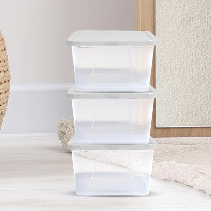 HOMZ 10-Pack Snaplock, Small Clear Plastic Storage Organizer Bins w/ Lids - Image 8