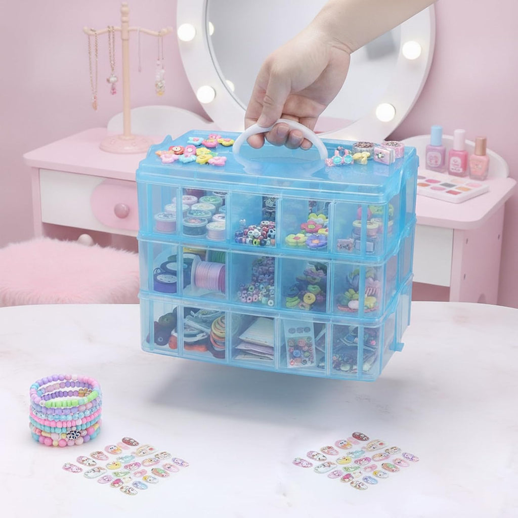 Guyuyii 3-Layer Stackable Craft Storage Box - 30 Adjustable