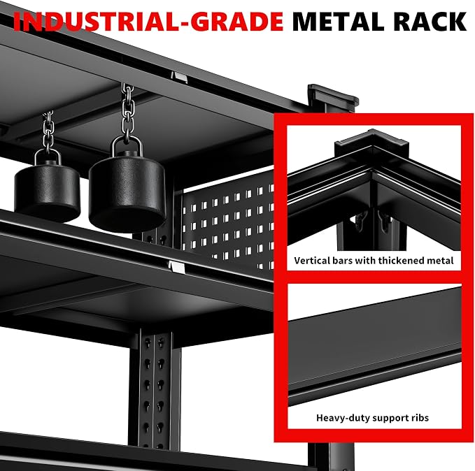 SILVEL 48.2" W Garage Shelving, 5000LBS Heavy Duty Metal Shelving, 2025 Solid - Image 5