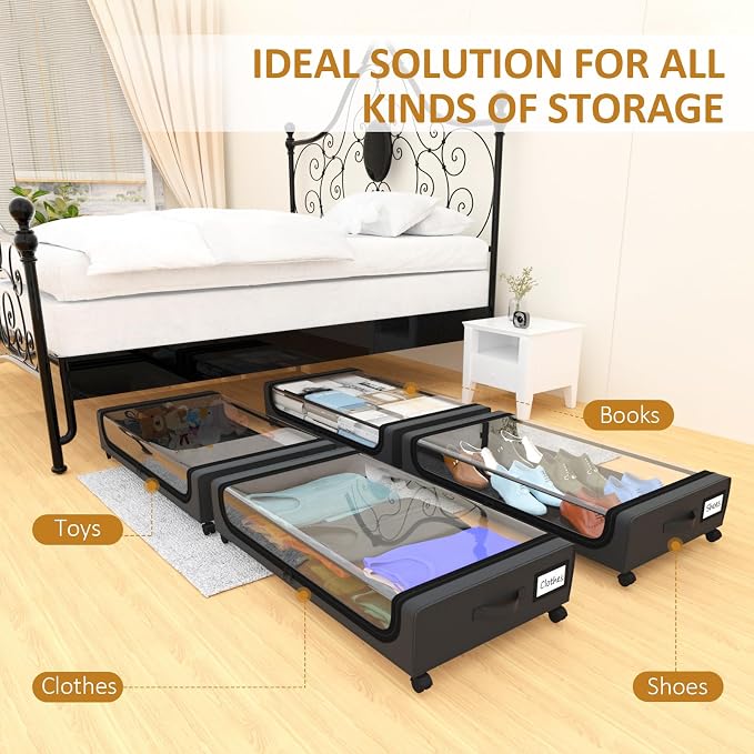 Large Under Bed Storage with Wheels, Under Bed Storage Containers, Under Bed - Image 6